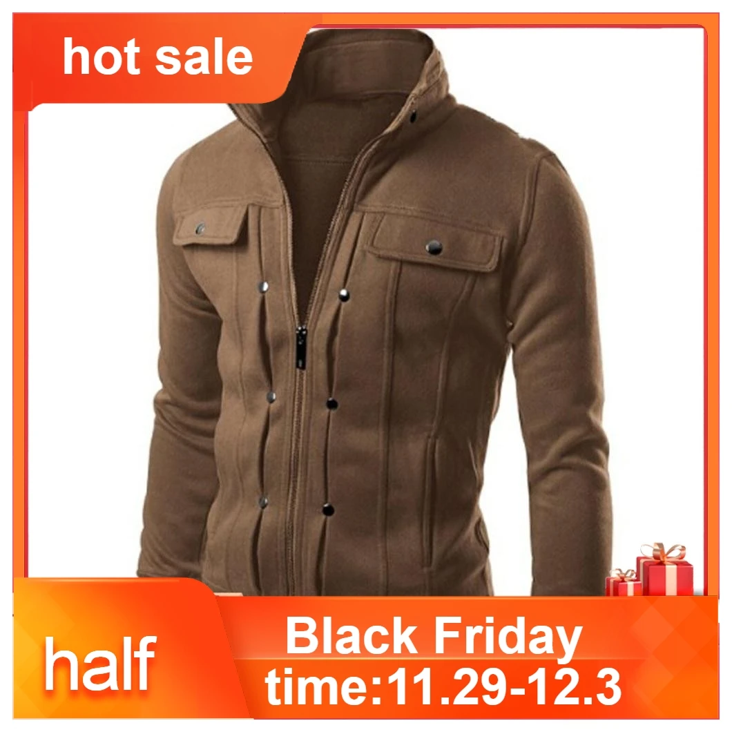 Men's Coats Fashion Mens coats sweatshirt Designed Lapel male windbreaker jackets Cardigan Coat Jacket Cotton Solid 2019 hot |