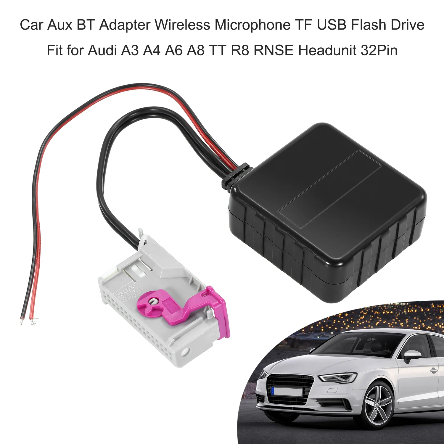32Pin автомобильный Aux адаптер BT беспроводной микрофон TF USB флэш-накопитель