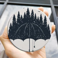 diatom mud printed cup coaster art craft drink coasters round plates home decoration accessories for kitchen marble mat silico