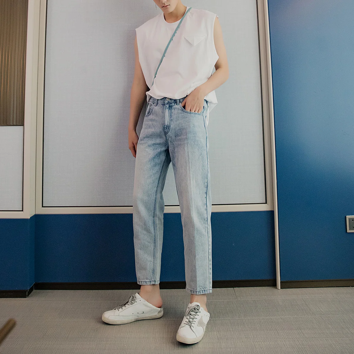 IEFB/мужская одежда Свободные повседневные брюки до щиколотки для мужчин 2020