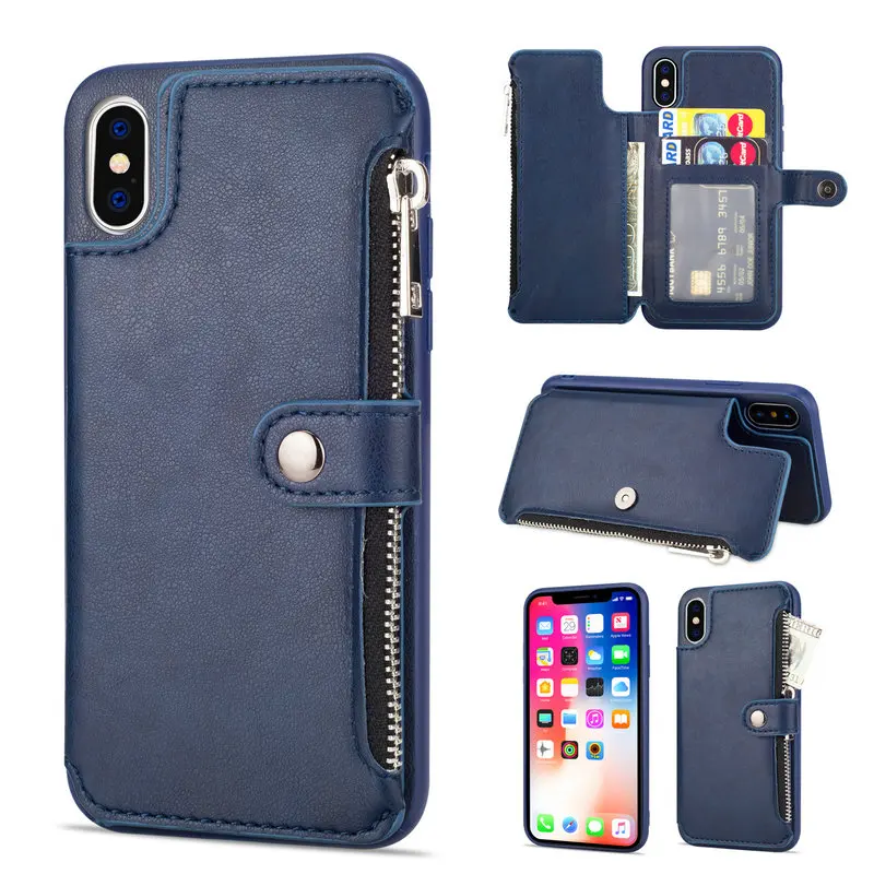 Чехол книжка на молнии для iPhone 11 Pro Max кожаный чехол бумажник SE 2020 SE2 XR 2X6S 7 8 Plus