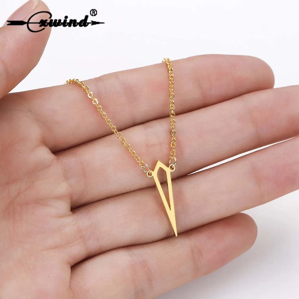 

Cxwind Fashion Hollow Dagger Pendants Necklaces For Women Stainless Steel Geometric Charm Chains Necklace Jewelry Wholesale