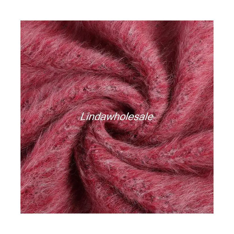 Двухцветная шерстяная мохеровая ткань модная повседневная куртка из полиэстера