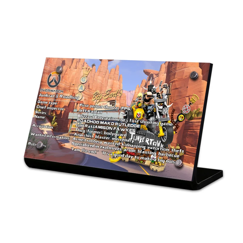 

Creative Acrylic Display Stand Brand for 75977 Junkrat & Roadhog Building Blocks Decor Home Bricks Collection Gift children Toys