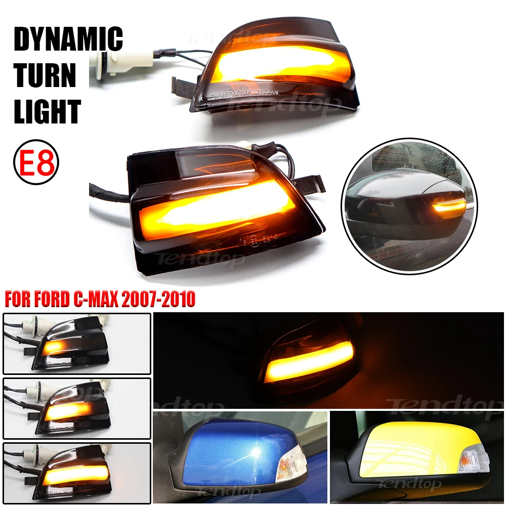 

2 шт./компл. динамические СВЕТОДИОДНЫЕ указатели поворота для Ford Focus 2 MK2 2004-2008 2 фонарей 2003-2007 C-MAX