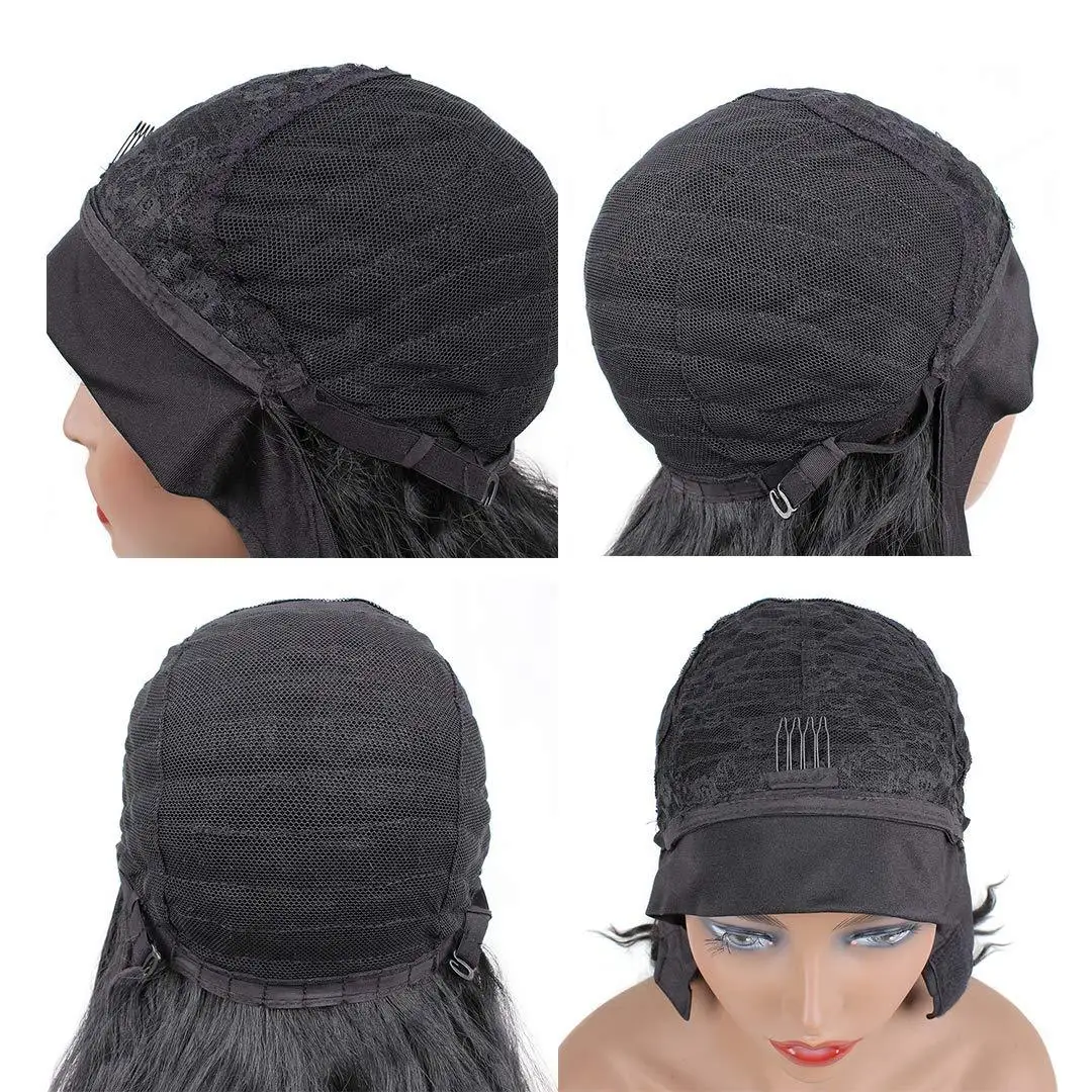 

Synthetic Kinky Curly Bob Headband Wigs For Women Full Machine Synthetic Black Color Headband Futura Hair Short Bob Laced Wig