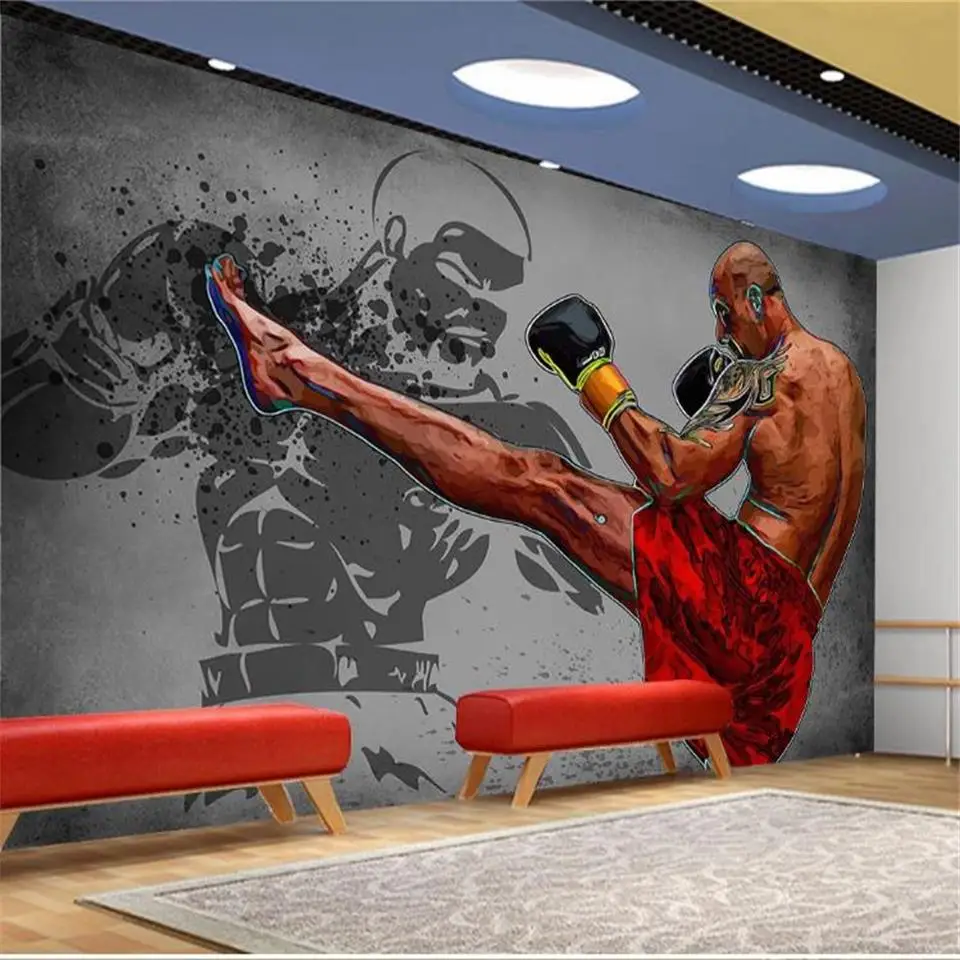 3d фотообои нестандартного размера обои для гостиной мальчик комната бокс боевые