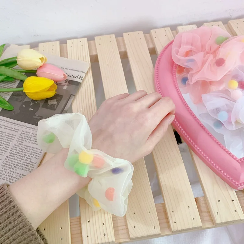 Модное женское шифоновое Сетчатое большое тонкое кольцо для волос сетка