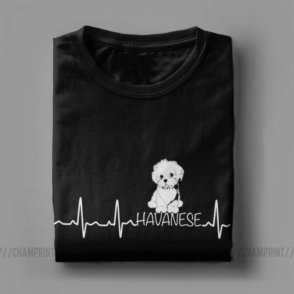 Мужская футболка с коротким рукавом Heartbeat Havanese Fun хлопковая для любителей собак