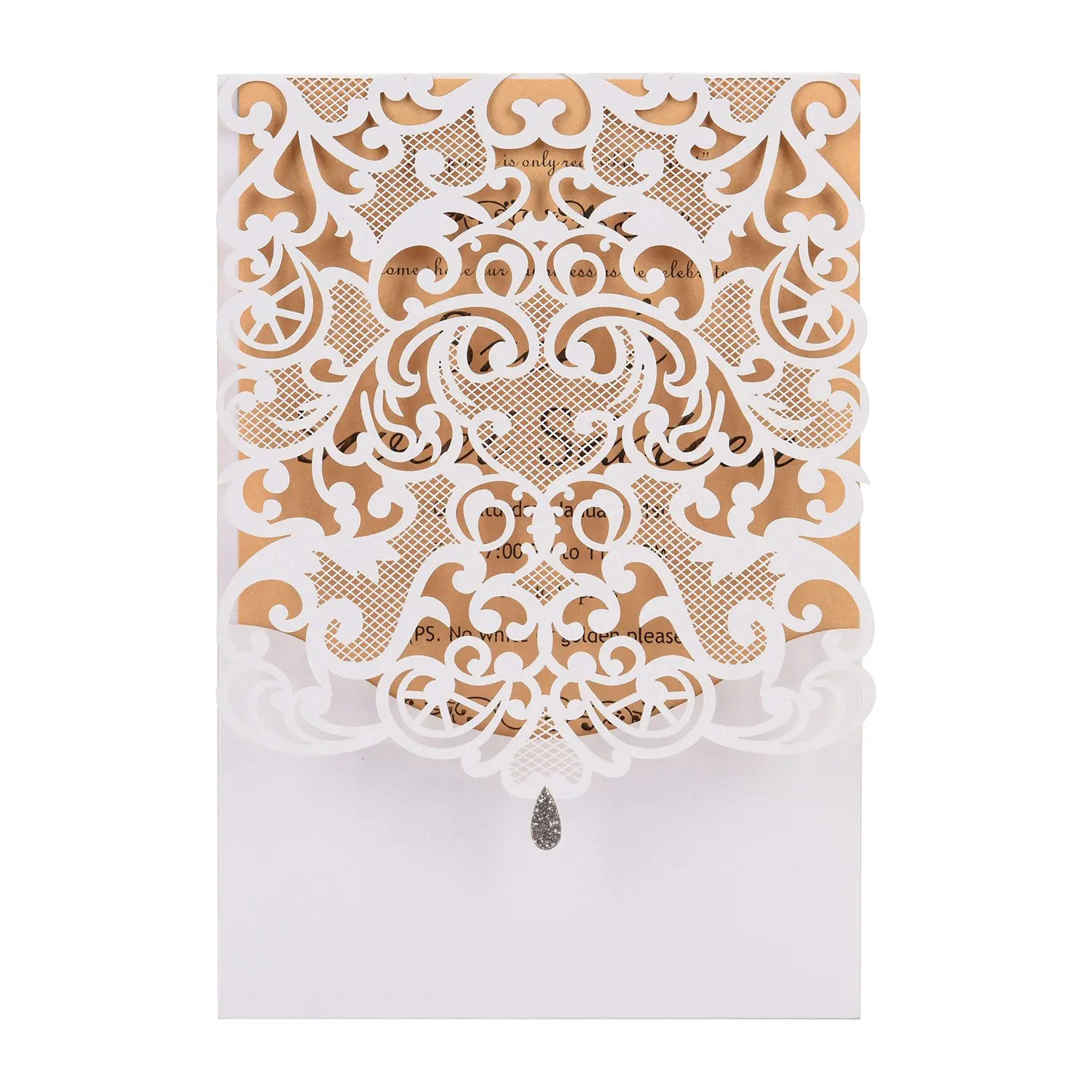 20 шт Свадебные Пригласительные открытки вырезанная Золотая фольга и цветочный