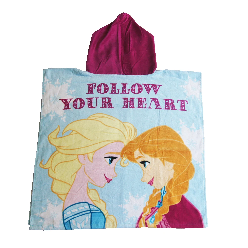 Disney милое детское пляжное полотенце с капюшоном изображением Эльзы и Анны для