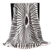 2021 fashion stripe handkerchief new print 90x90cm silk scarves female beach dustproof bandanna popular summer sunscreen shawls