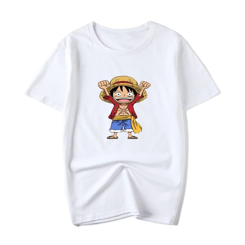 Одна деталь Луффи мужские футболки забавный мультфильм offwhite печатных на