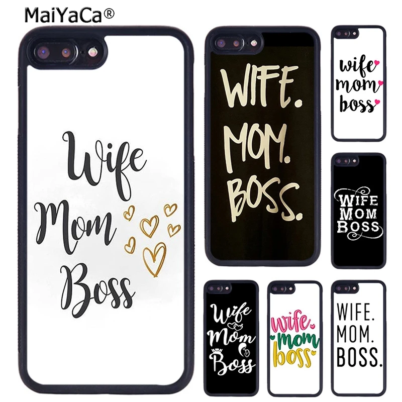 MaiYaCa жена мама босс девочка Цитата чехол для телефона iPhone X XR XS 11 12 Pro MAX 5 6 S 7 8 Plus Samsung