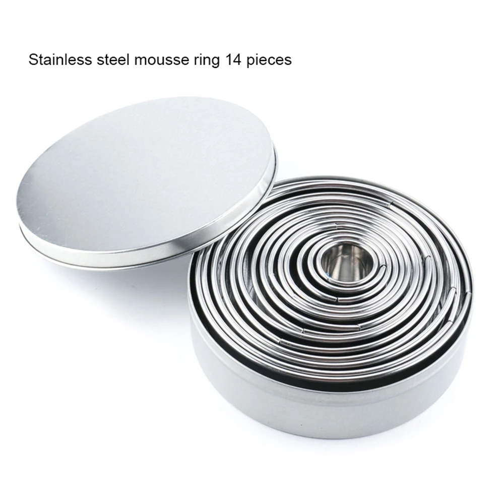 New 14Pcs Stainless Steel Round Dumplings Wrappers Molds Set Cutter Maker Tools Bakeware Cookie Tool Set