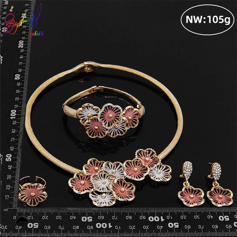 4 шт. набор женских ювелирных украшений с кристаллами|Ювелирные наборы| |