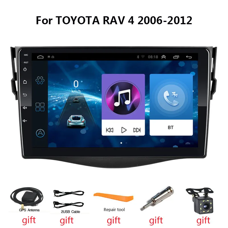 

Автомобильная стерео-система Android10, 2 Din, DVD, GPS-навигация, мультимедийный плеер, Авторадио, Восьмиядерный, Bluetooth, для TOYOTA RAV 4 2006-2012