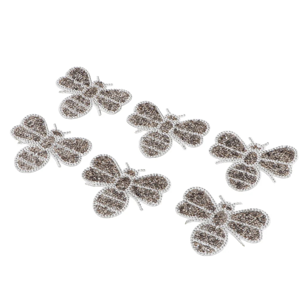 6 шт. пчелы дизайн железа на Кристалл патч для рюкзак брюки наклейка