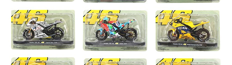 Модель мотоцикла из 1:18 сплава, игрушечный моторный велосипед № 46, Чемпионат мира по мотокроссу, Внедорожный гоночный автомобиль, игрушки для детской коллекции