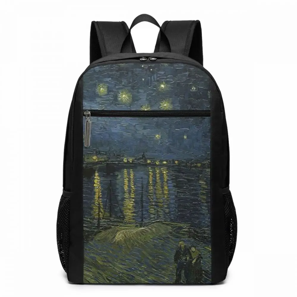 Ван Гог Звездная ночь рюкзак Ван Гог Звездная ночь Рюкзаки студенческая хозяйственная сумка узор мужские-женские сумки - Цвет: Starry Night Van G