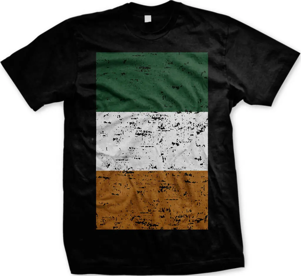 Большая потертая Мужская футболка с изображением флага Ирландской