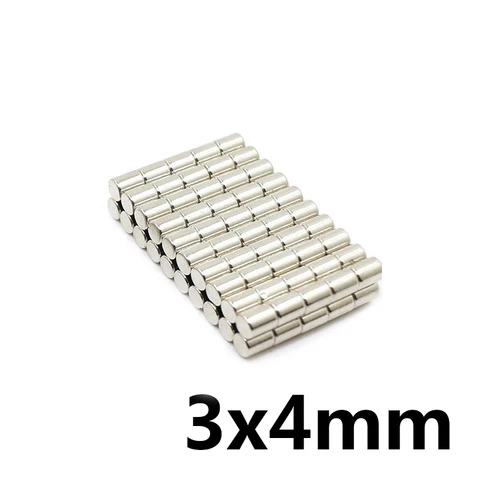 50 ~ 1000 шт 3x4 мм N35 Супер Сильный цилиндр редкоземельный магнит 3 мм * 4 мм Круглые неодимовые магниты 3x4 мм Мини маленький магнит 3*4 мм