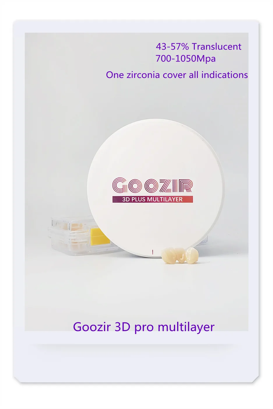 3D Pro Multilayer Zirconia Disc Block for Dental Instrument 98*12mm/14mm/16mm/18mm/20mm/22mm For CADCAM Laboratories