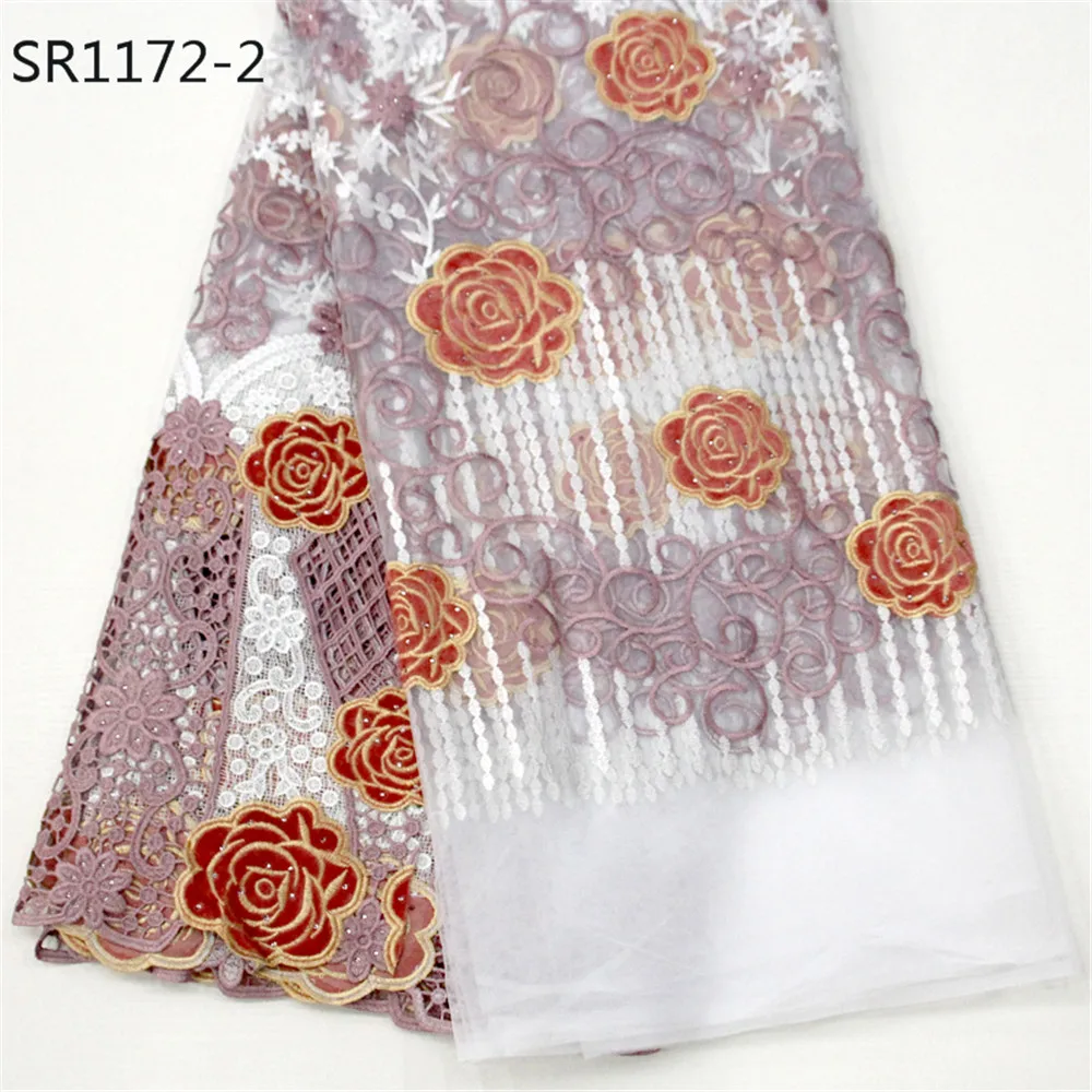 Лидер продаж белая Роскошная свадебная ткань Тюль с вышивкой французская