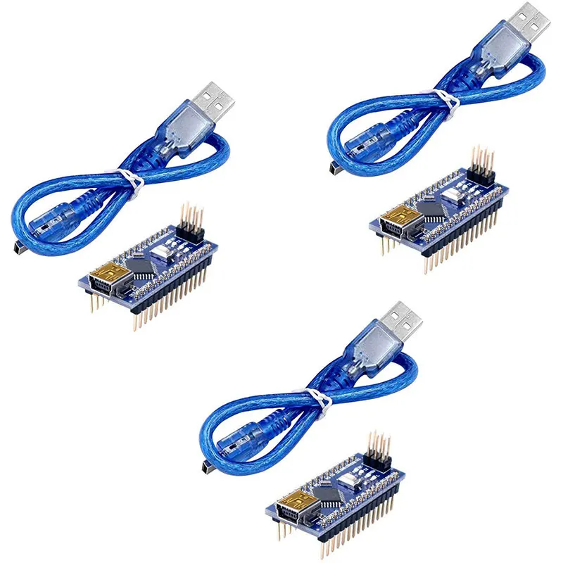 3 шт. Nano V3.0 ATmega328P контроллер совместим с Arduino CH340 USB драйвер без кабеля NANO