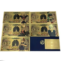 5types japanese anime my hero academia cards high quality anime banknotes for kids cartoon gifts for collection decoration