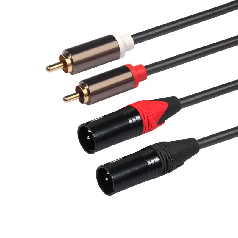 

Aluminum Alloy XLR To Dual RCA Audio Cable 2 RCA Male To XLR 3 Pin Female Cannon Mixing Amplifier Cable Plug Cannon Cable New