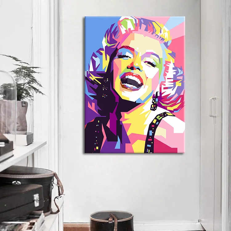 Colorful Marilyn Monroe Canvas Painting Portrait Abstract Posters and Prints Wall Art Pictures for Living Room Home Decor |