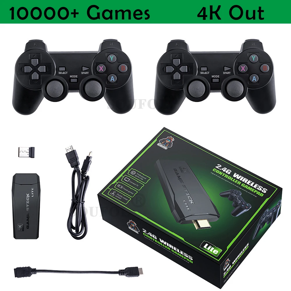 Игровая консоль 4K Ultra двойной геймпад для PS1/GBA Ретро ТВ Dendy игровая HD-OUT 64 ГБ 10000 игр