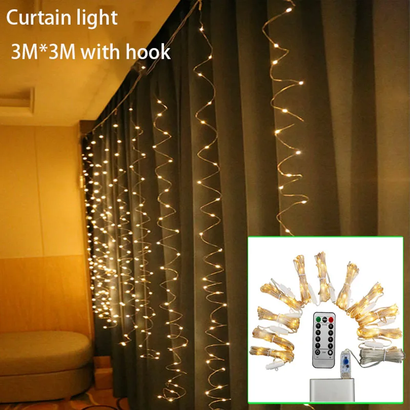 

LED Lamps Rgb Floor Lamp Curtain Garland Lighting Effect USB Holiday Light Christmas Decor For Home New Year Strobe Night Lights
