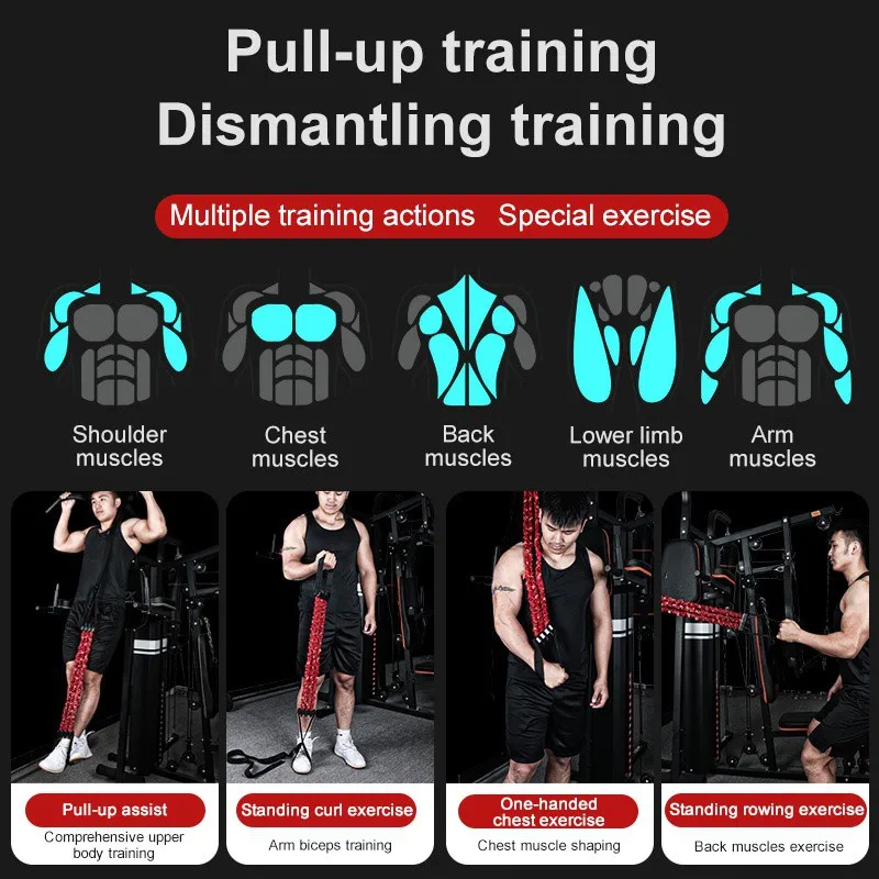 

Fitness Stretch Resistance Bands Pull Up Assist Band with Foot Handle Exercise Strap Arm Abdomen Muscle Training Equipment