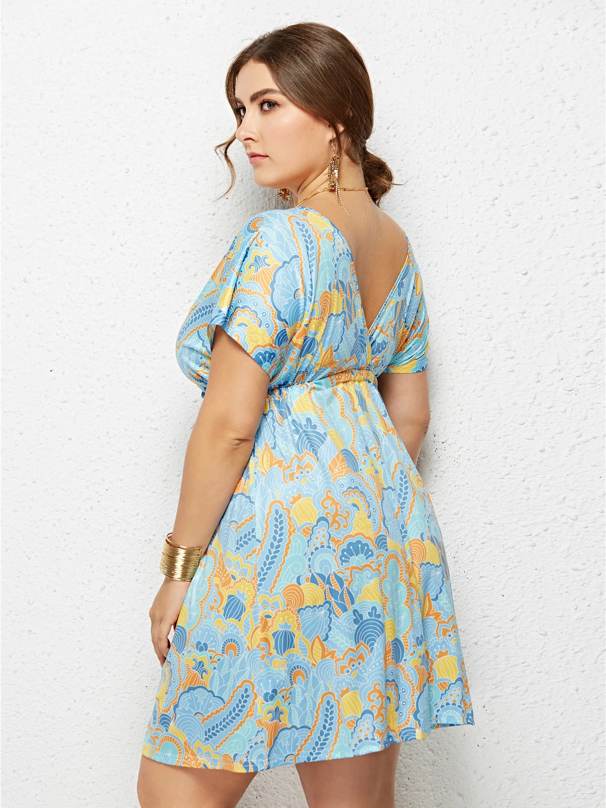 Vestido plisado Mujer Vintage de color caqui, elegante vestido negro de fiesta de talla grande 2XL, Vestidos africanos para oficina de verano 2021