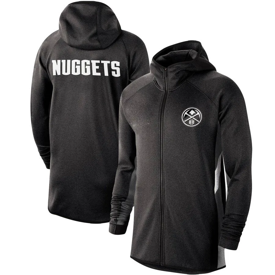 

Men Denver Heathered Black Nuggets Authentic Showtime Therma Flex Performance Full-Zip Hoodie