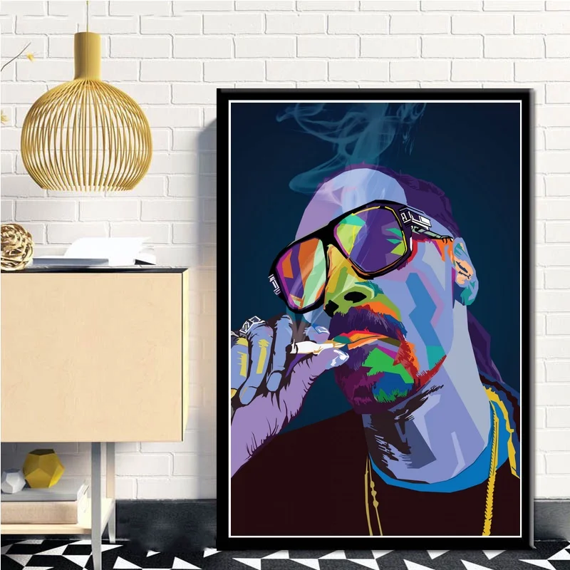 Snoop Dog с принтом "поп-арт" хип-хоп исполнитель музыки певица печати Плакатов Живопись на холсте Настенный декор Печать на холсте(без рамки