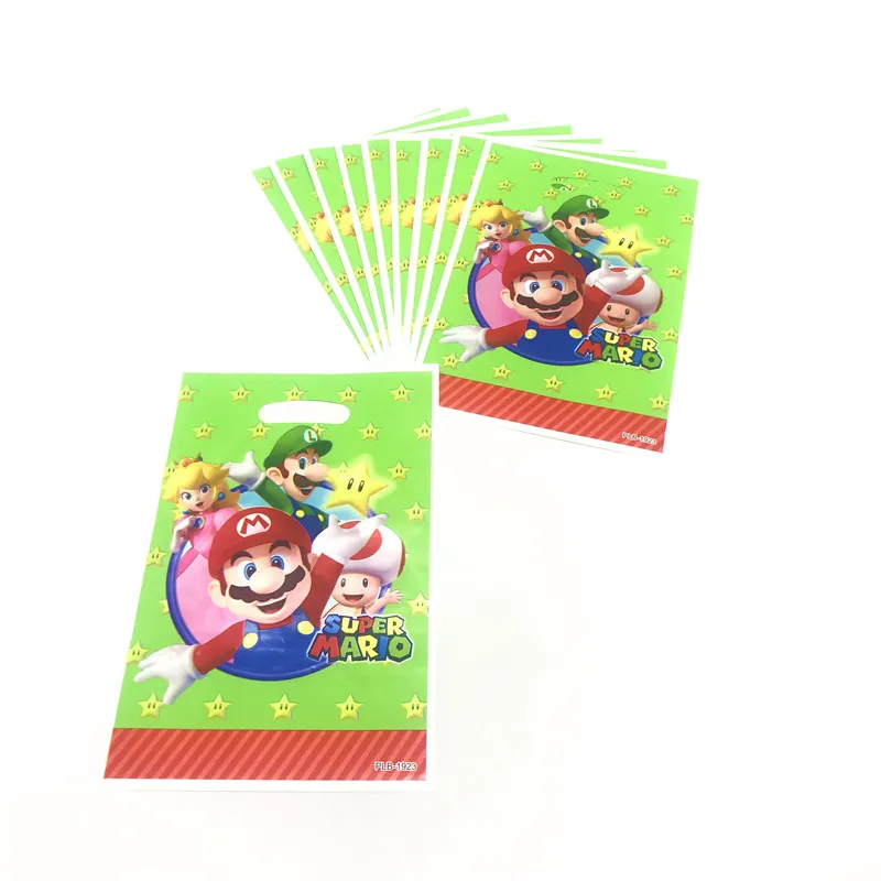 

Super Cartoon Birthday Decors Disposable Plastic Candy Gift Bag Theme Party Bag Kids Birthday Festival Christmas Supplies10pcs