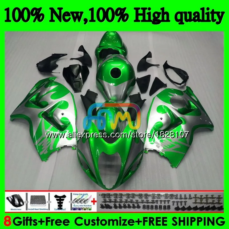 

Hayabusa For SUZUKI GSX-R1300 GSXR 1300 1996 Silver green 1997 1998 1999 2000 2001 48BS.192 GSXR1300 96 97 98 99 00 01 Fairings