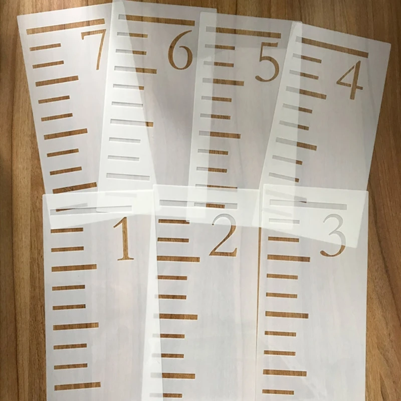 

7 шт./компл. дюймовая шкала, линейка, схема роста, трафареты, шаблон, многоразовый рисунок, украшение своими руками, живопись, модель 85DD