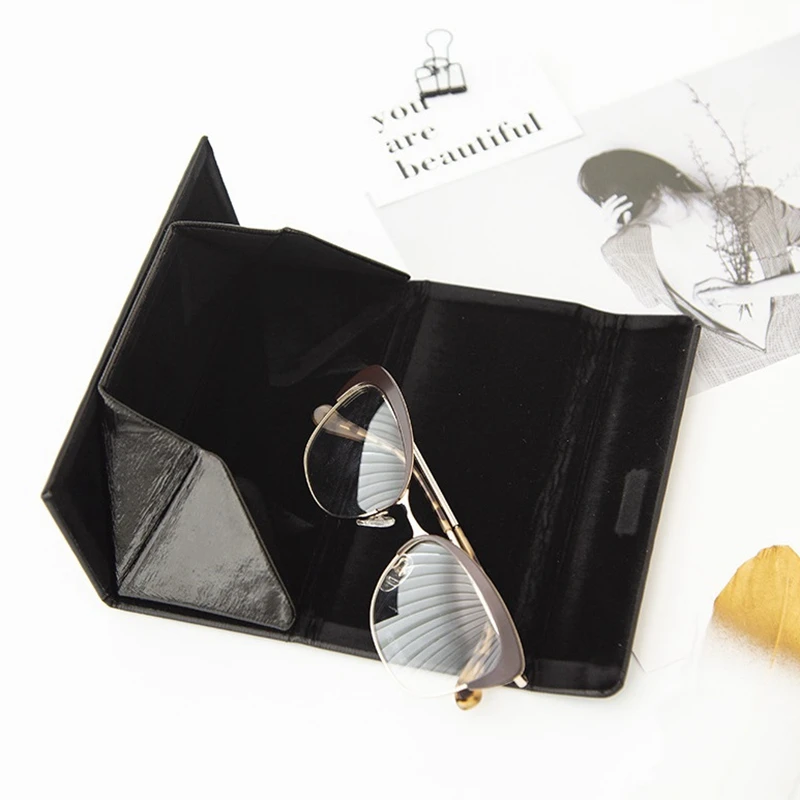 

Eyewear Triangular Collapsable Fashion Foldable Glasses Compact Sunglasses Case
