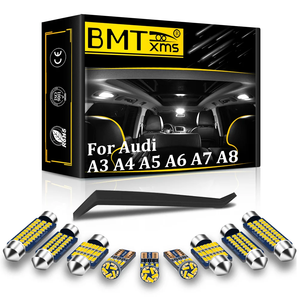 

BMTxms Canbus Vehicle LED Interior Map Dome Trunk Light Kit For Audi A3 8L 8V 8P A4 B5 B6 B7 B8 A5 A6 C5 C6 C7 A7 A8 D2 D3