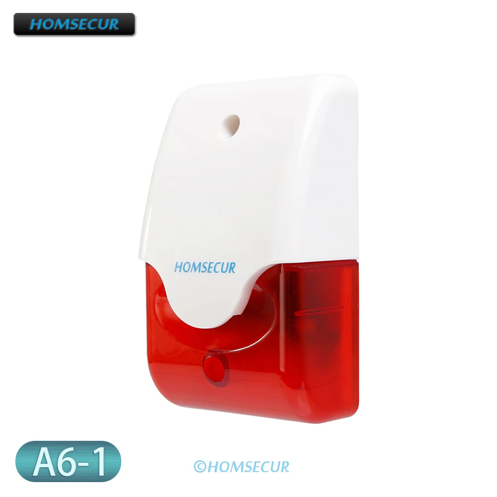 HOMSECUR A6 1 Беспроводная маленькая вспышка Сирена 150 дБ для GA01 3G/GA01 4G W/GA01 B домашняя