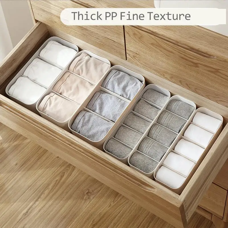 

Socks Underwear Storage Box Household Multi-lattice Divided Panty Bra Drawer Type Separation And Sorting Box Storage Box