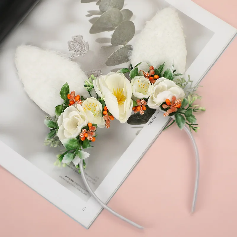 

2021 Easter Headwear Adults Hair Hoop Simulation Flowers Headband Head Hoop Hair Accessories for Women Girls
