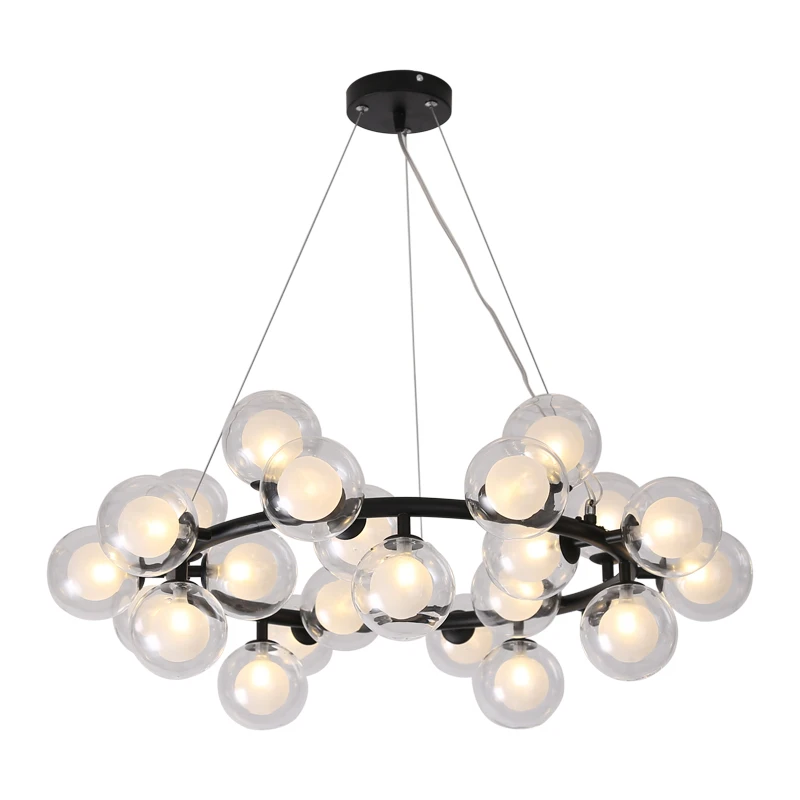 Nordic Bubble Led Chandelier Postmodern Simple Glass Ball Living Room Bedroom Hanging Lights Creative Dining Fixtures Lamp | Лампы и