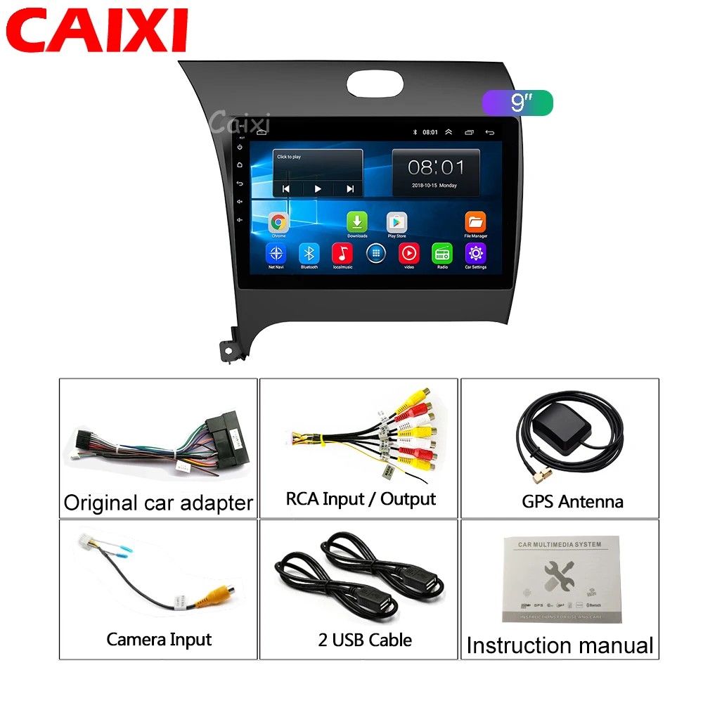CAIXI ram 2G rom 3 2G автомобильный Радио мультимедийный плеер Android 8,1 автомобильный dvd для Kia CERATO K3 FORTE 2013 gps навигация