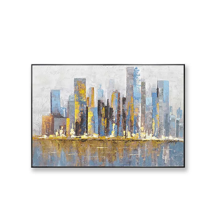 Оригинальный современный городской пейзаж ручная работа холст Акриловая
