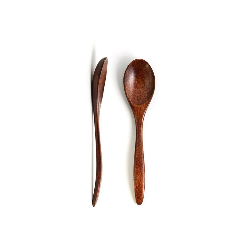 

5pcs/10pcs Spoon 14cm 20cm Solid Wood Tableware Spoon Anti-scald Tea Coffee Stirring Spoons Fork